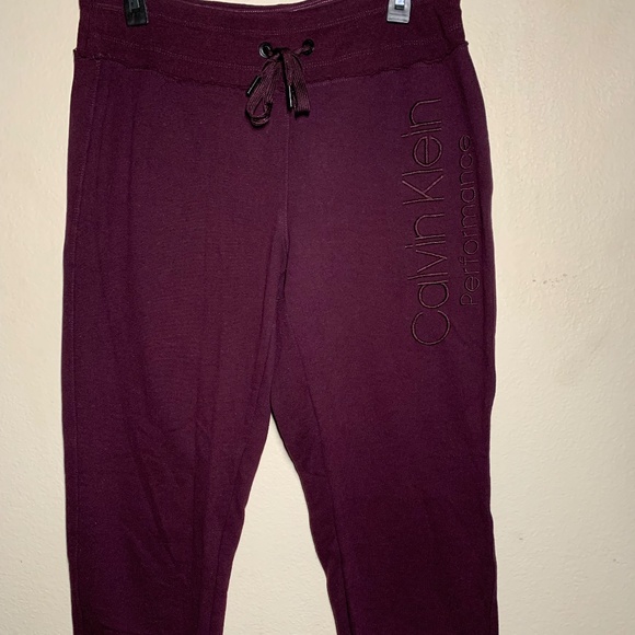 Calvin Klein Performance Burgundy Sweatpants Size M - Picture 1 of 4